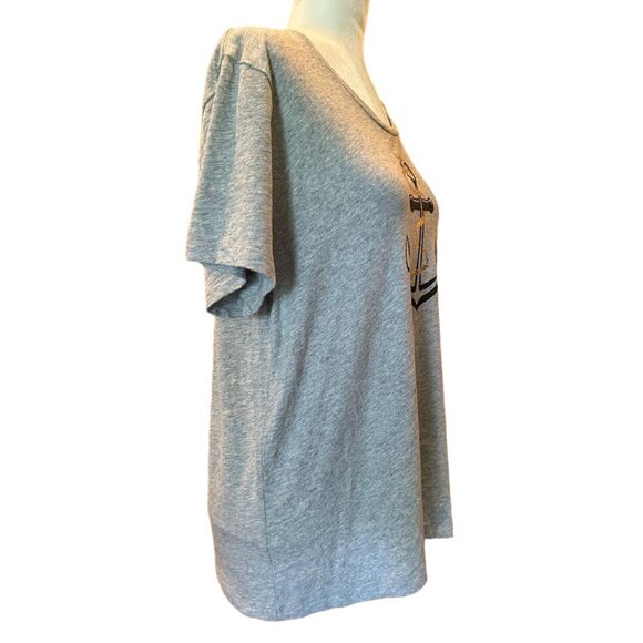 J. Crew T-Shirt XL Anchor Nautical Graphic Gray 100% Cotton‎ - Picture 6 of 6